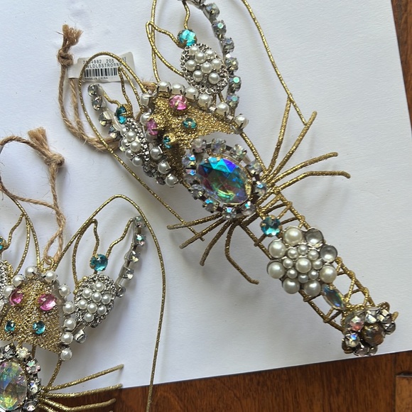 Pair of New with tags Pottery Barn Jeweled Lobster Ornament. - Picture 4 of 4